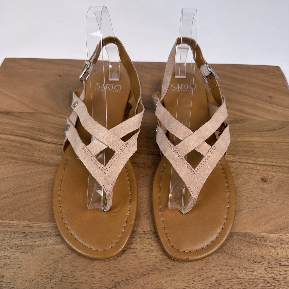 New Womens Sarto By Franco Sarto Gretchen Strappy Suede Sandals Shoes Size 8.5 M